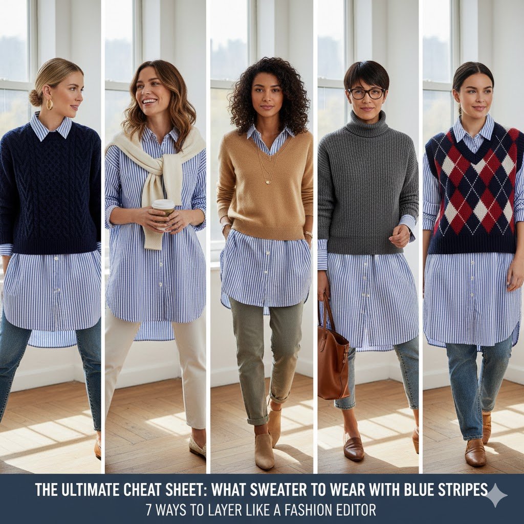 What Color Sweater Actually Goes with a Blue Striped Shirt?